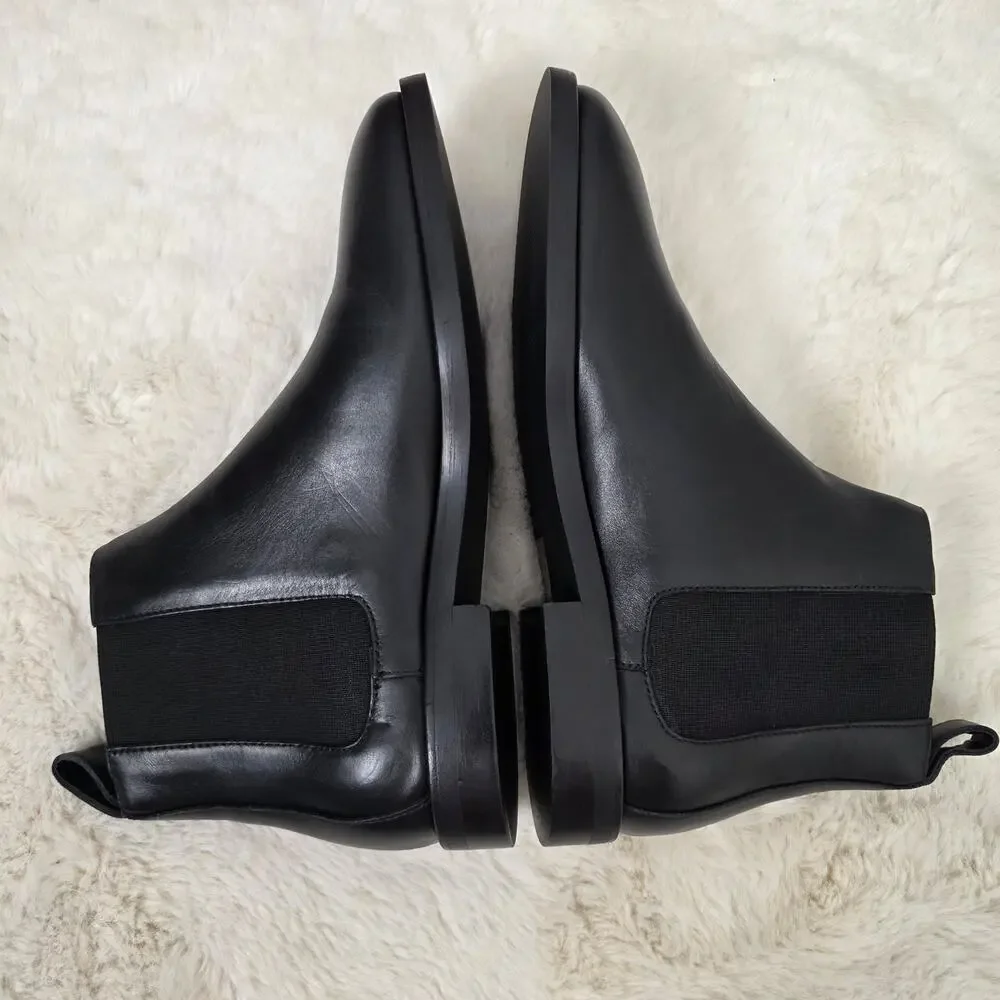 NEW Everlane The New Modern Chelsea Boot Black Italian Leather Ankle Bootie 6